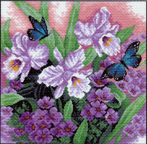 Рисунок на канве МП №960 "Сиреневый вечер" 41х41см