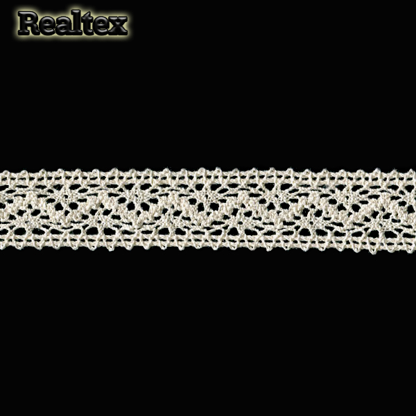 Тесьма вязаная тонкая нить 20мм TBY 5237 (10м) цв.01 натуральный