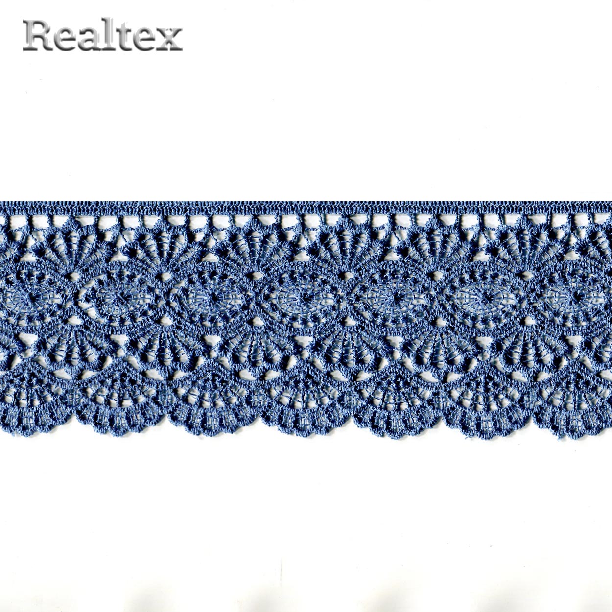 Кружево  гипюр  Realtex  70мм LF-6046/T6406 цв.668 джинсовый  