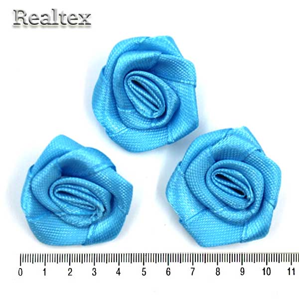 Розочки пришивные атласные Realtex R-5 цв.бирюзовый