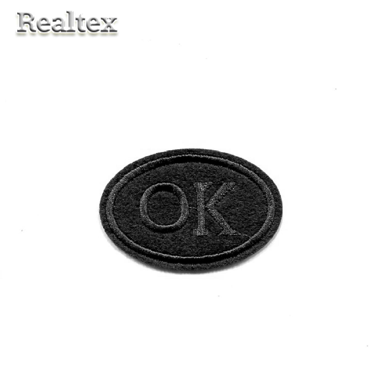 Термоаппликации Realtex "OK" 3.0*2,0см цв.черный