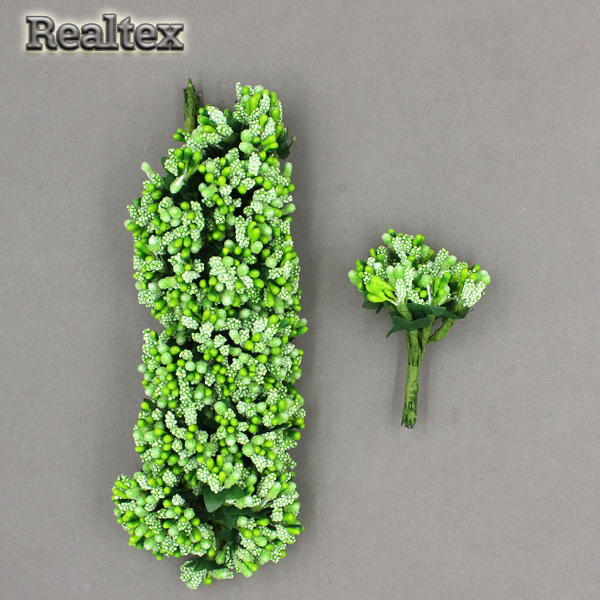 Тычинки Realtex "Букетик" (12бук.*12шт) цв.светло-зеленый