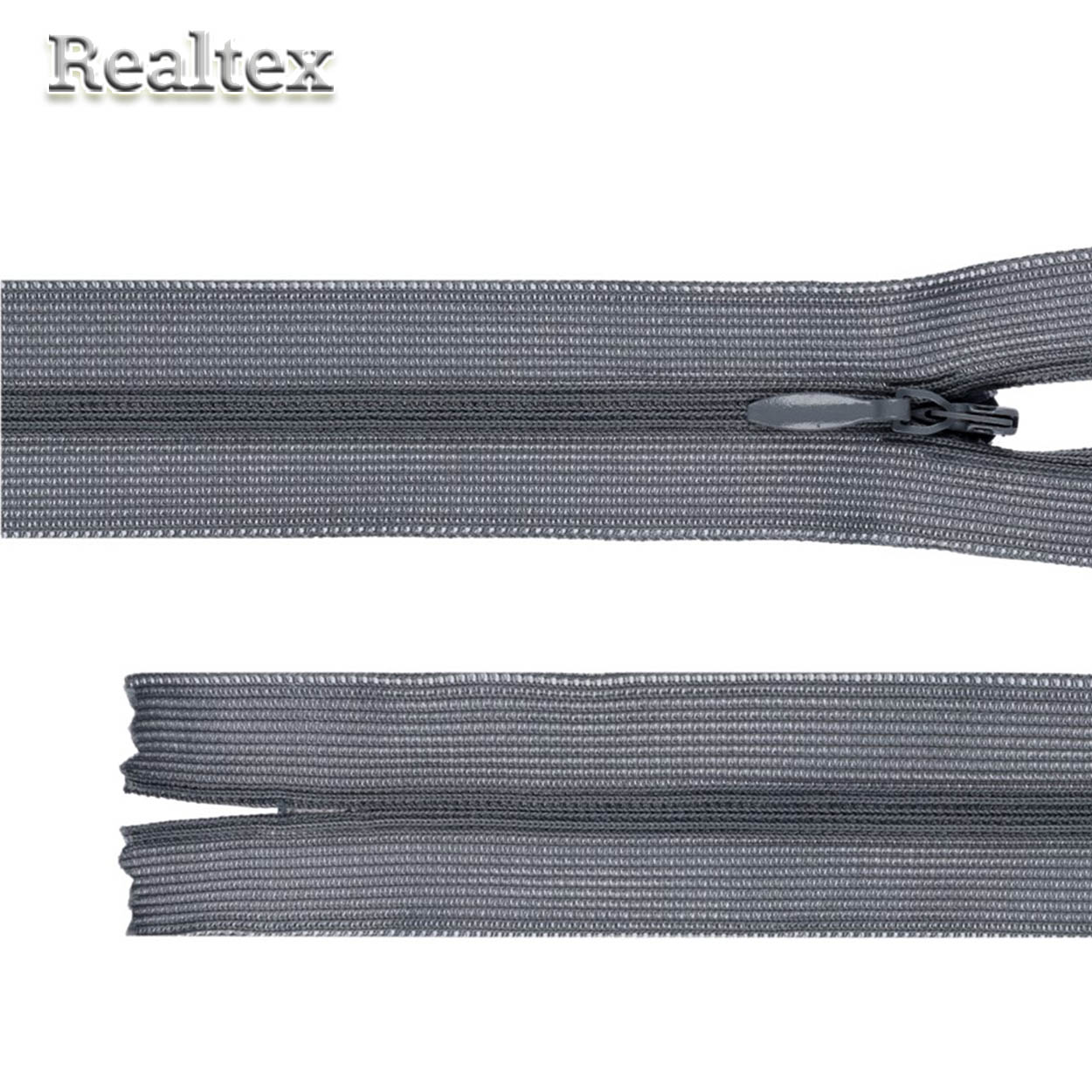 Молния потайная G-013P 60см цв.304 серый