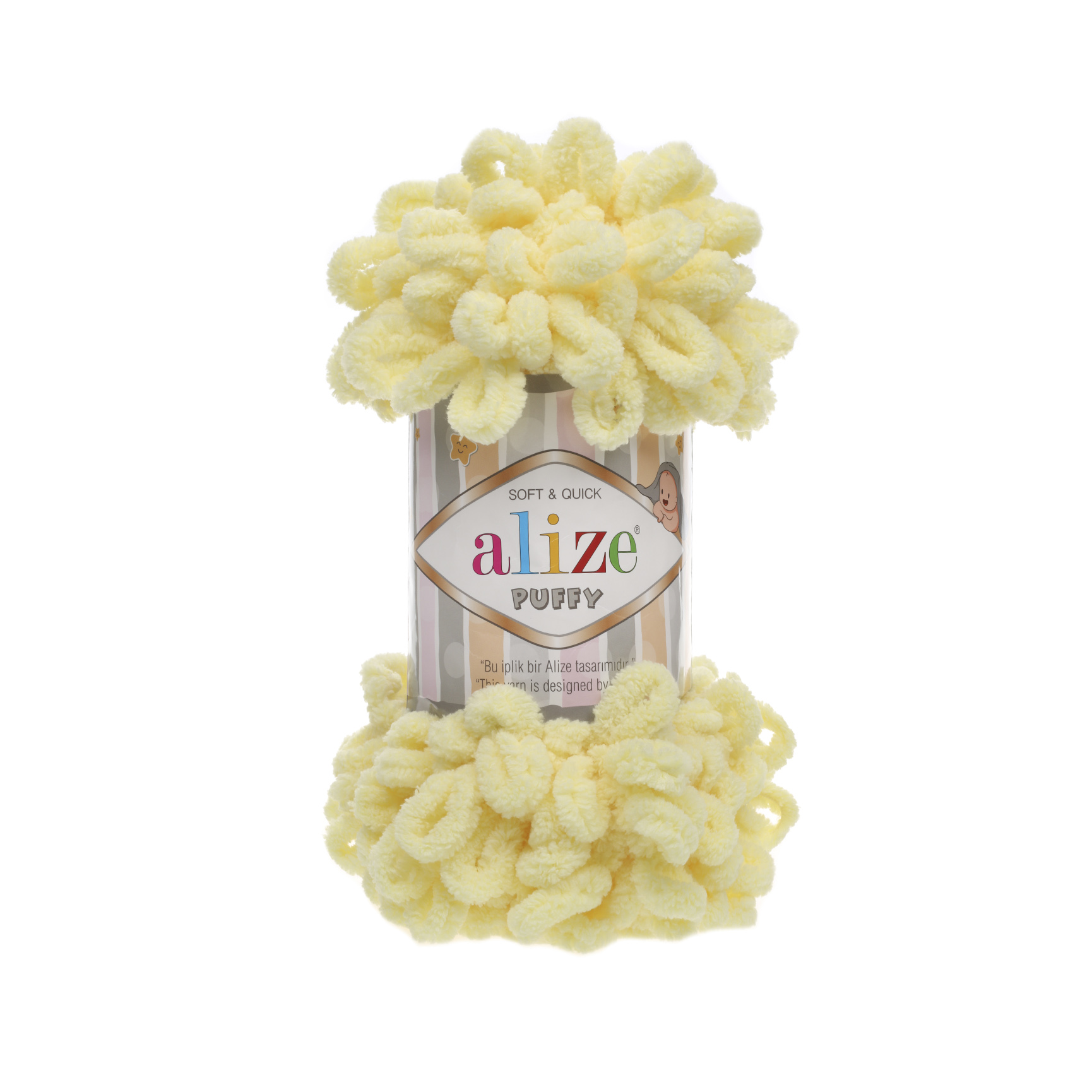 Пряжа Alize "Puffy" (100гр) цв.013 светло-желтый