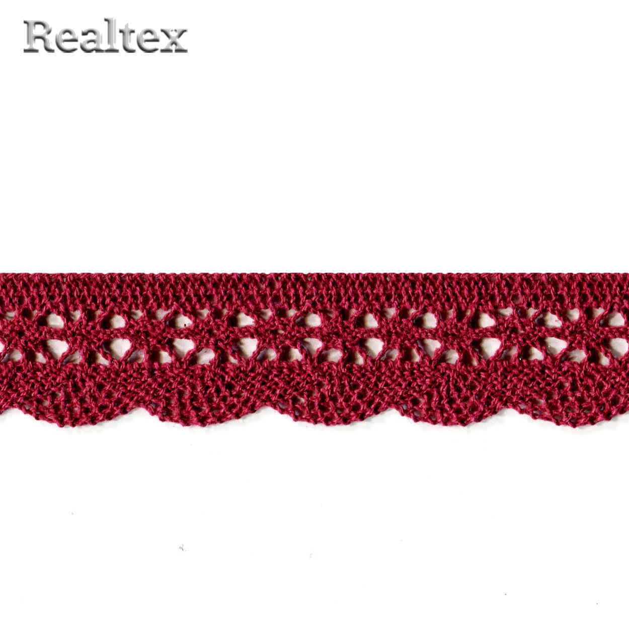 Кружево вязаное 27мм TBY 1005 (10м) цв.178 бордо