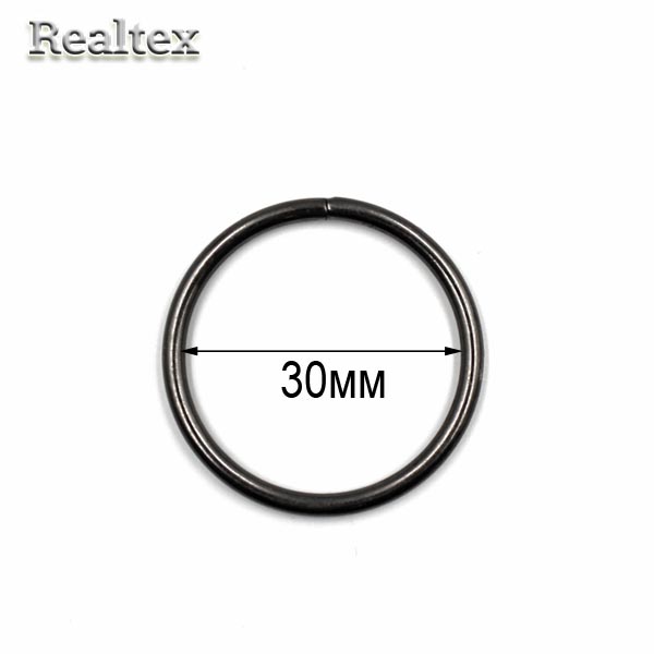 Кольцо разъёмное металлическое 30*2.5мм RS цв.чёрный никель