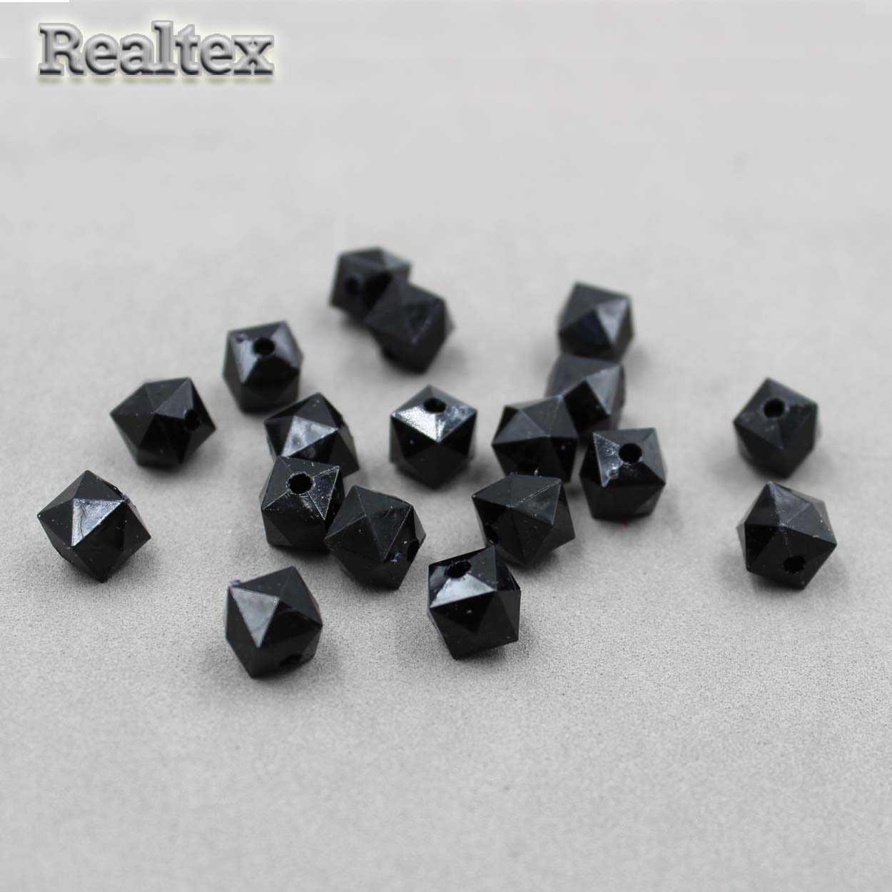 Бусины акриловые 3244 10мм (100гр) цв.02 чёрный