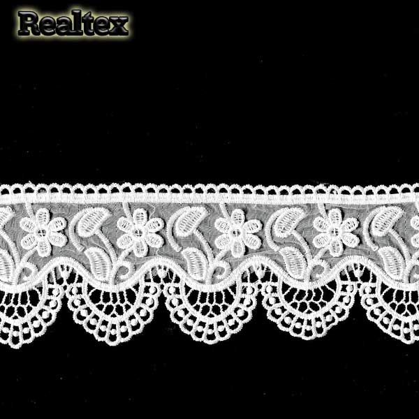 Кружево органза Реалтекс 90мм 30384 цв.белый