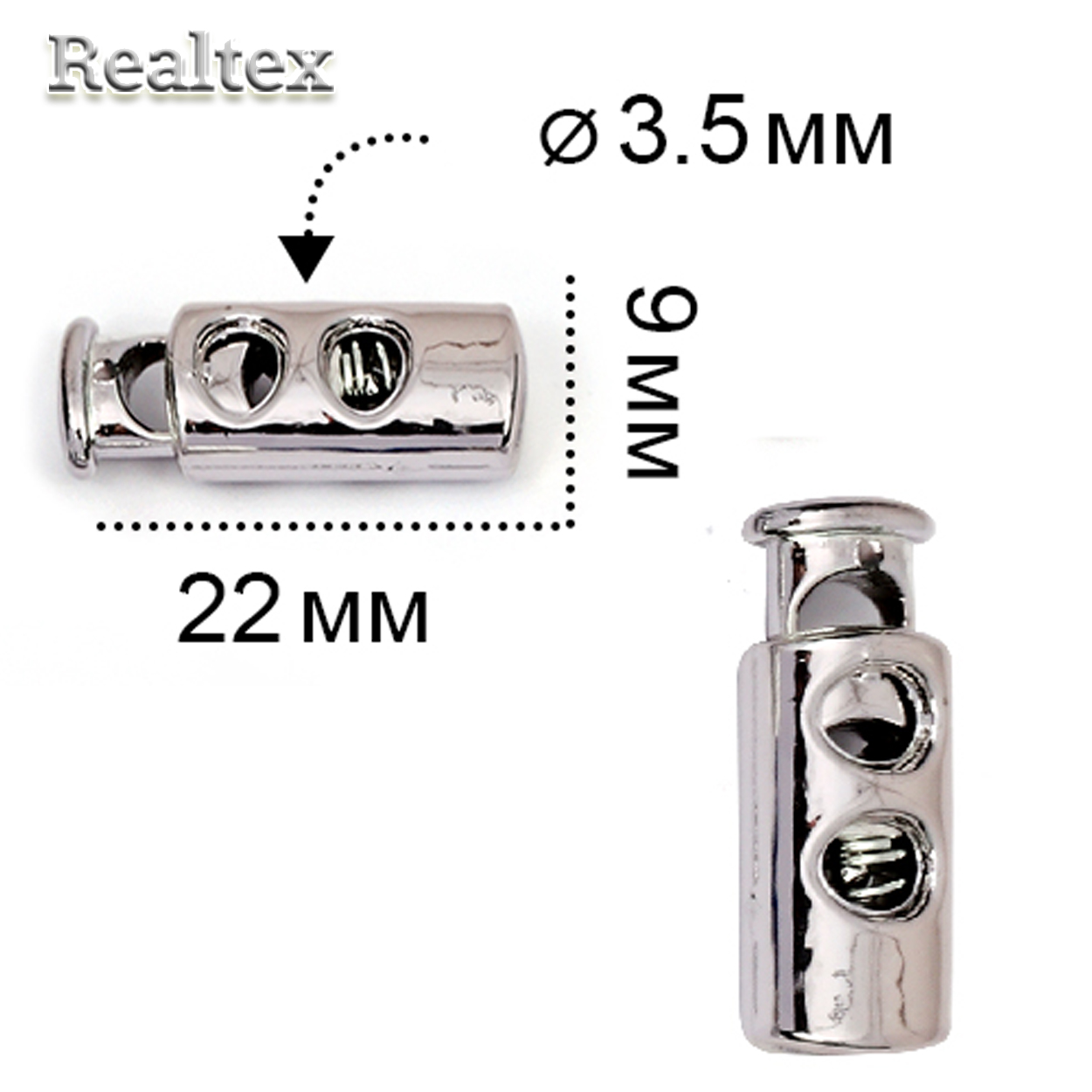 Фиксатор пластик TBY 0321 9*22мм (20шт) цв.никель