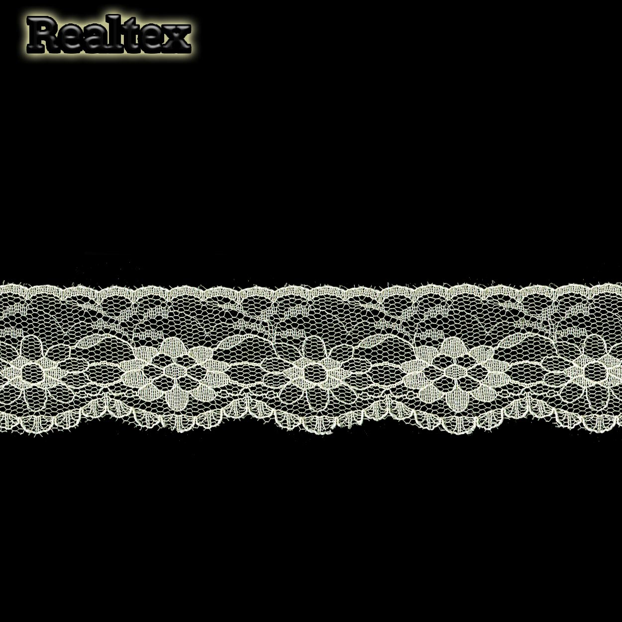 Кружево капроновое  40мм TBY 1664 (27,4м) цв.02 молочный