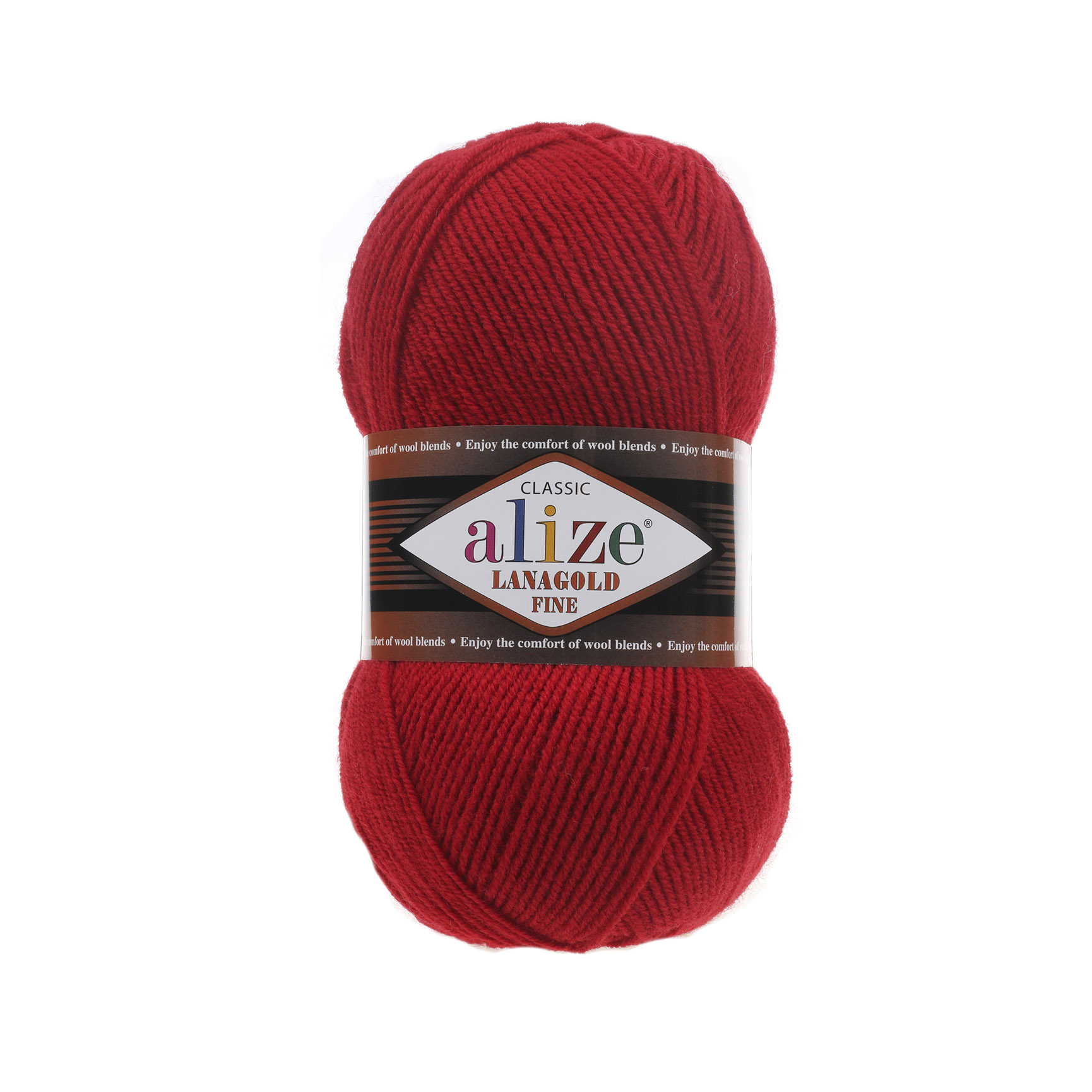 Пряжа Alize "Lana Gold Fine" (100гр) цв.056 красный