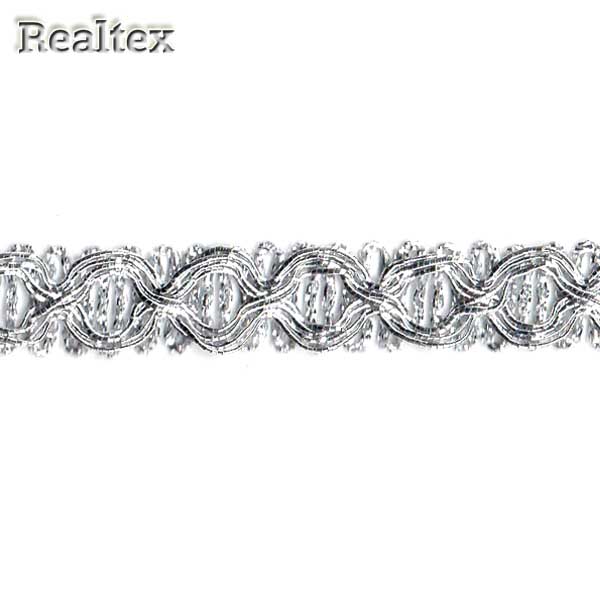 Тесьма металлизированная 13мм MTR-03 цв.серебро 