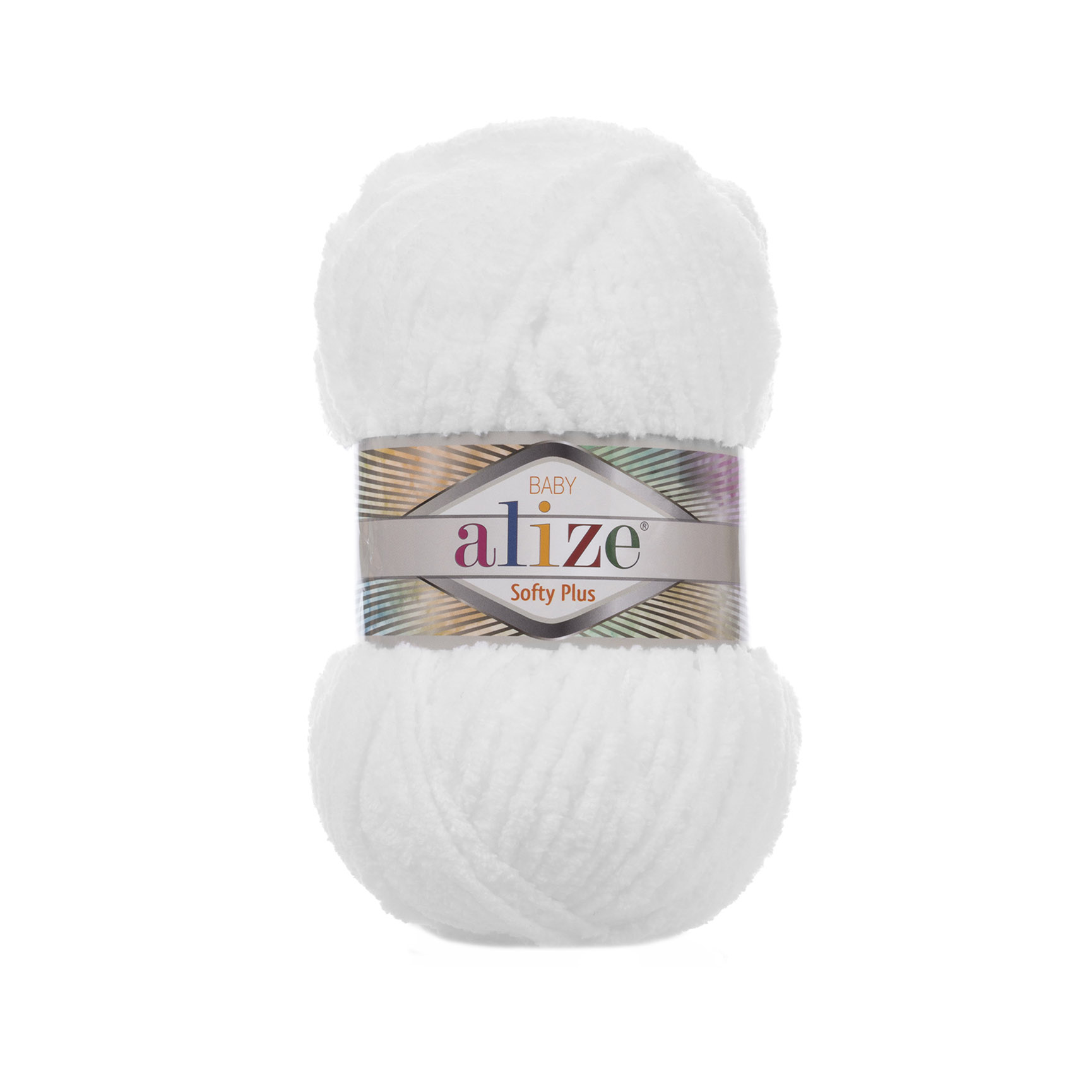 Пряжа Alize "Softy Plus" (100гр) цв.белый 55