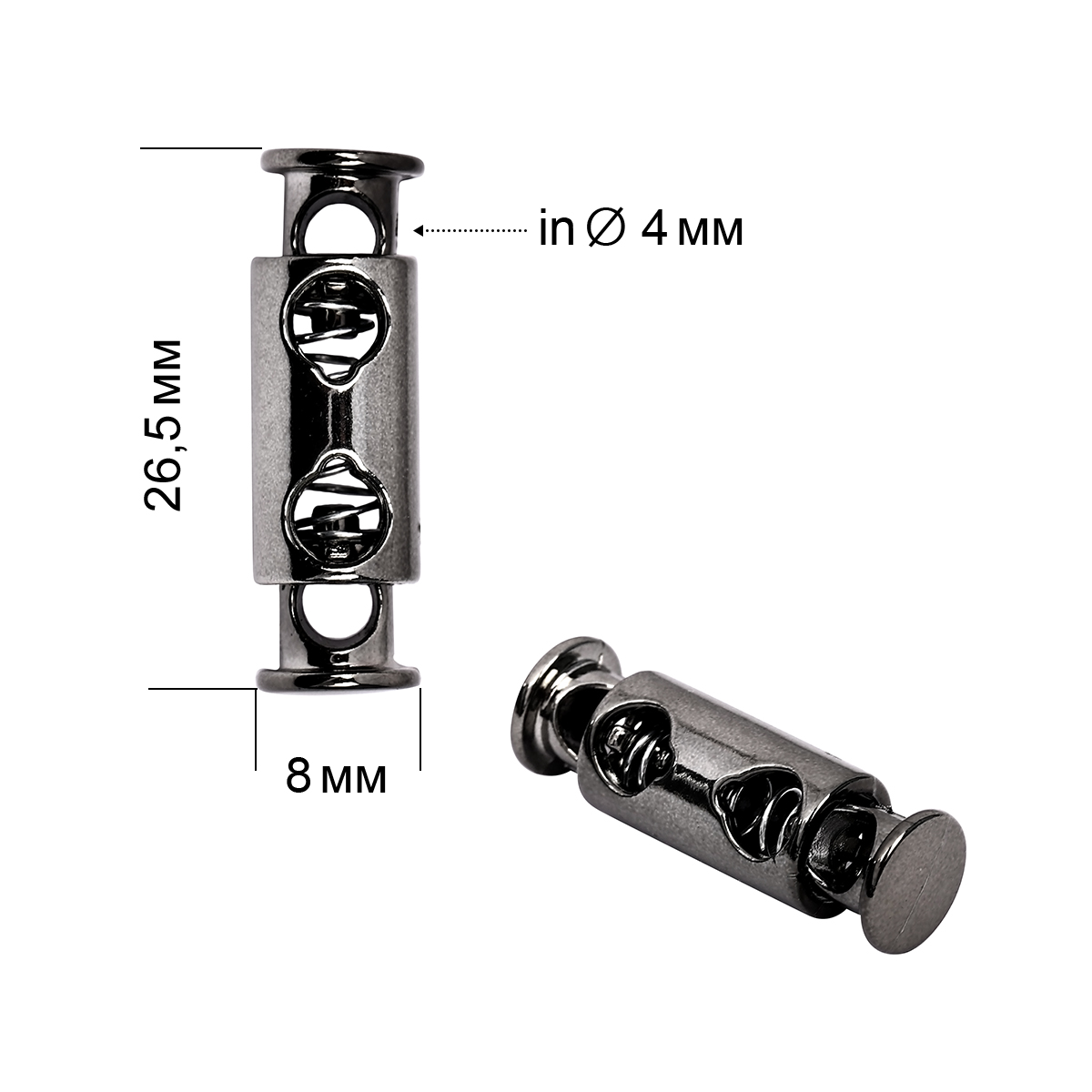 Фиксатор пластик TBY 0325 8*26,5мм (20шт) цв.чёрный никель