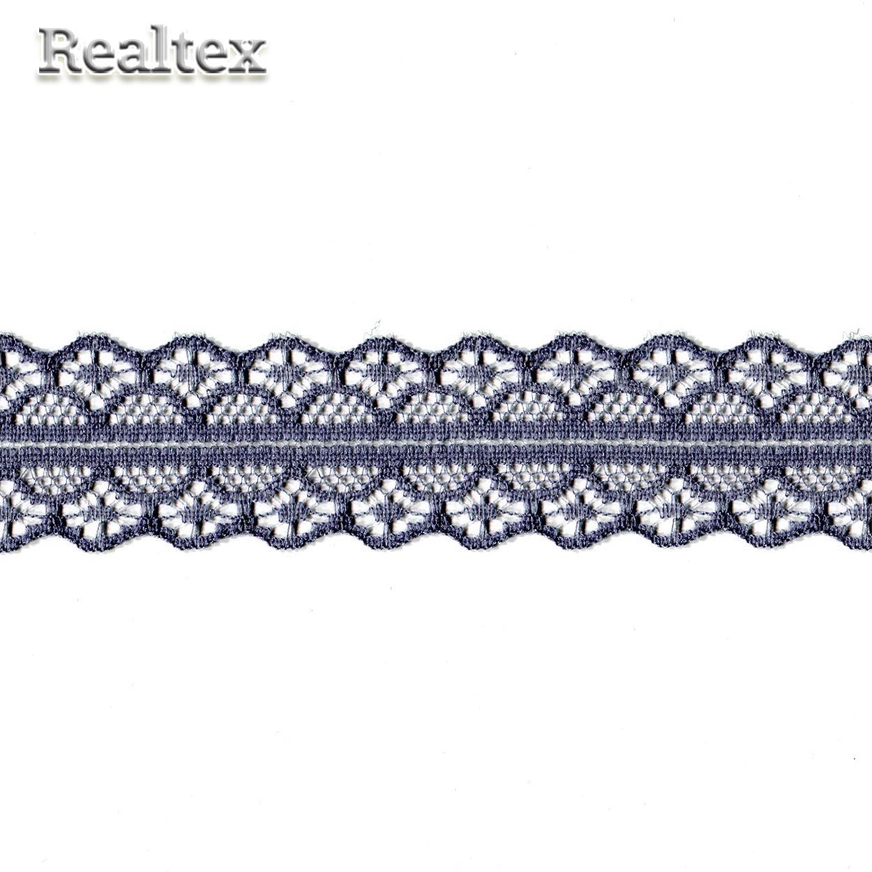 Кружево капроновое  30мм TBY 1659-1 (27,4м) цв.15 тёмно-серый