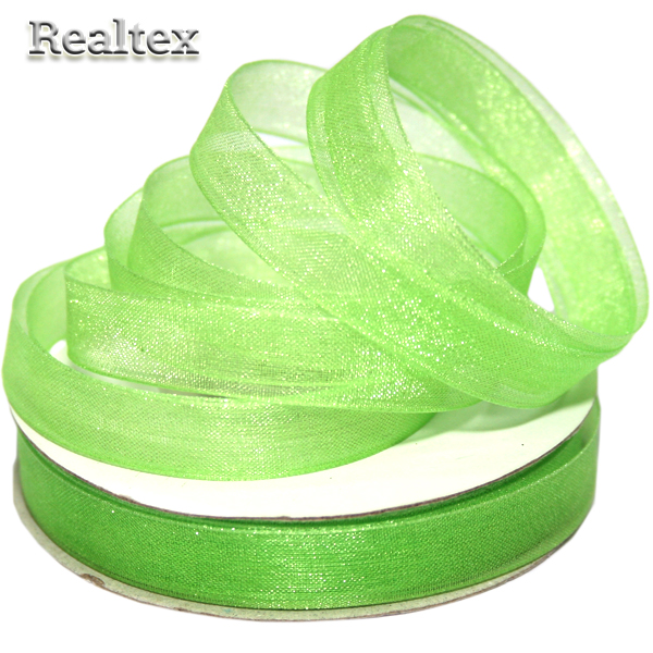 Лента капроновая 10мм Realtex цв.3128 св.зеленый