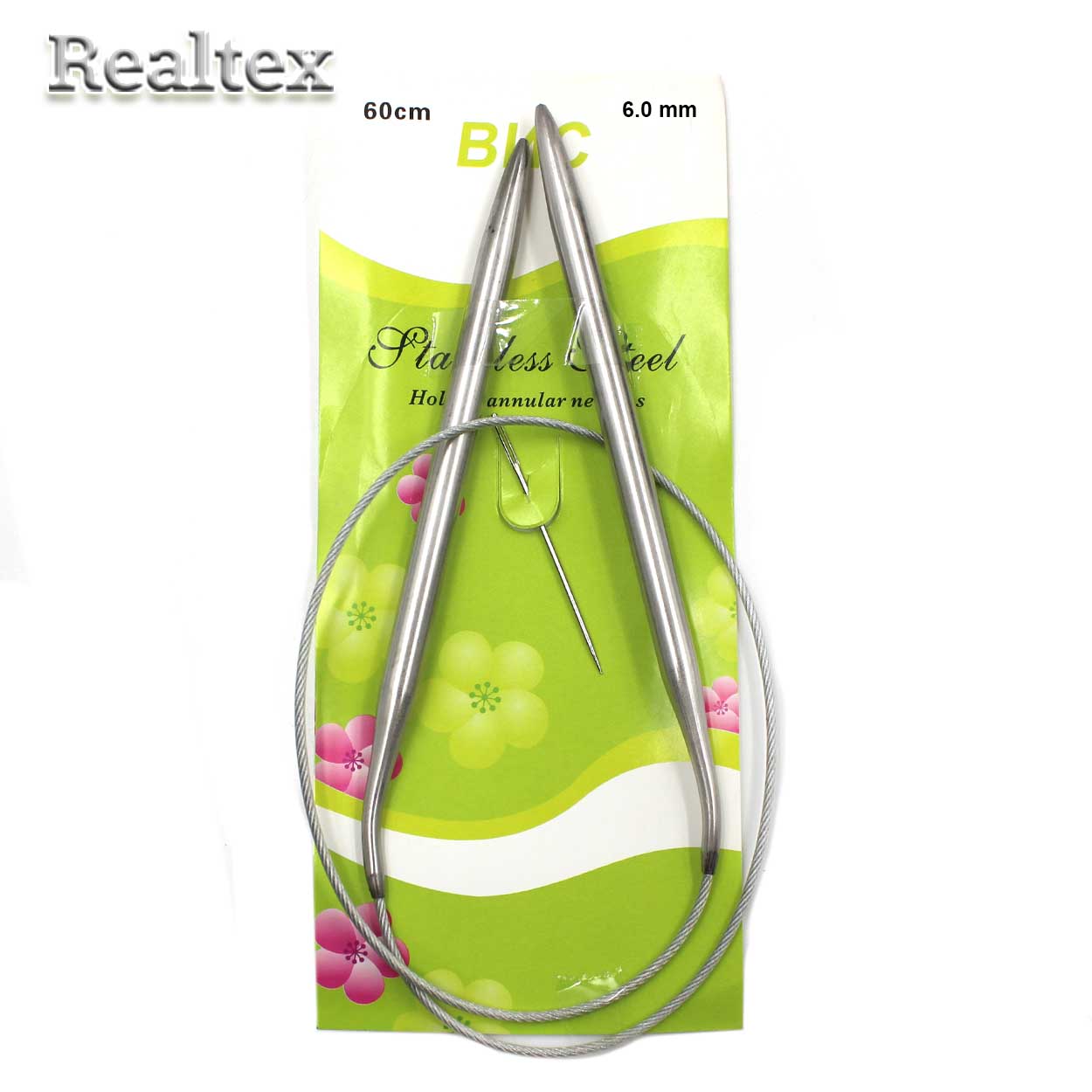 Спицы металл круговые на тросике Realtex 60см №6,0 (10шт) 