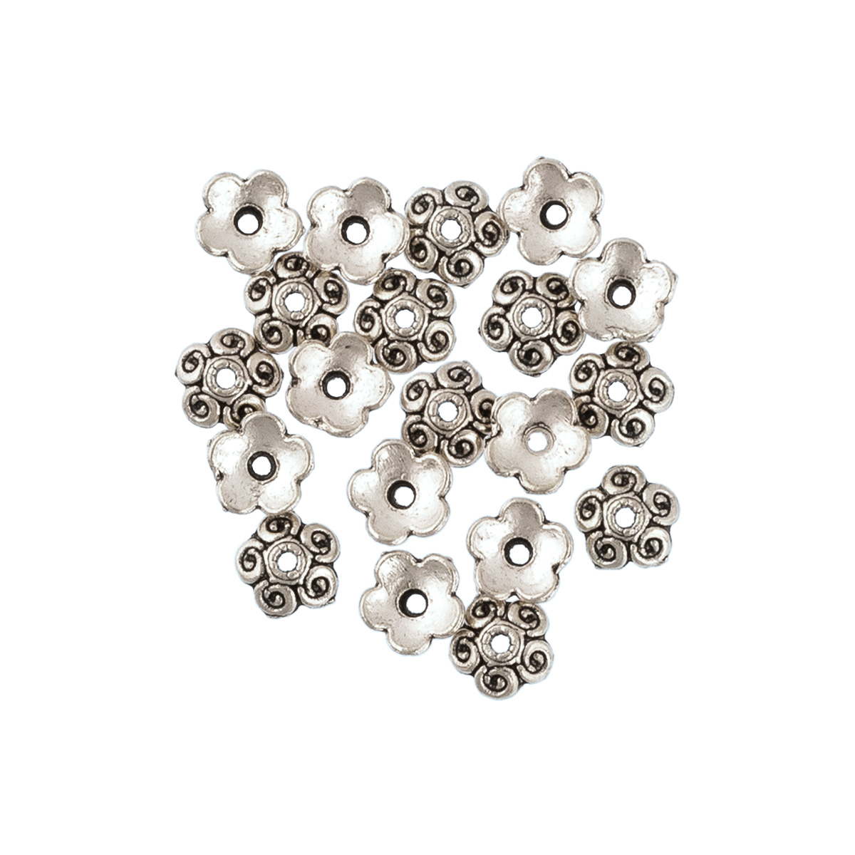 Розетка для бус "Zlatka" MFR-09 цв.01 античное серебро