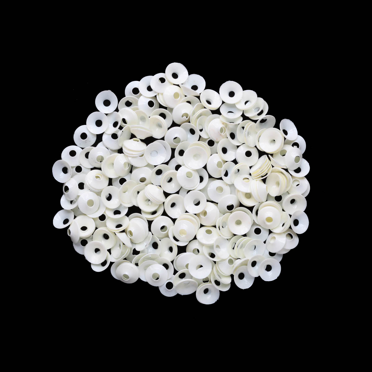 Пайетки "Астра" (10гр) "объёмные 30" 6мм цв.036 белый перламутр