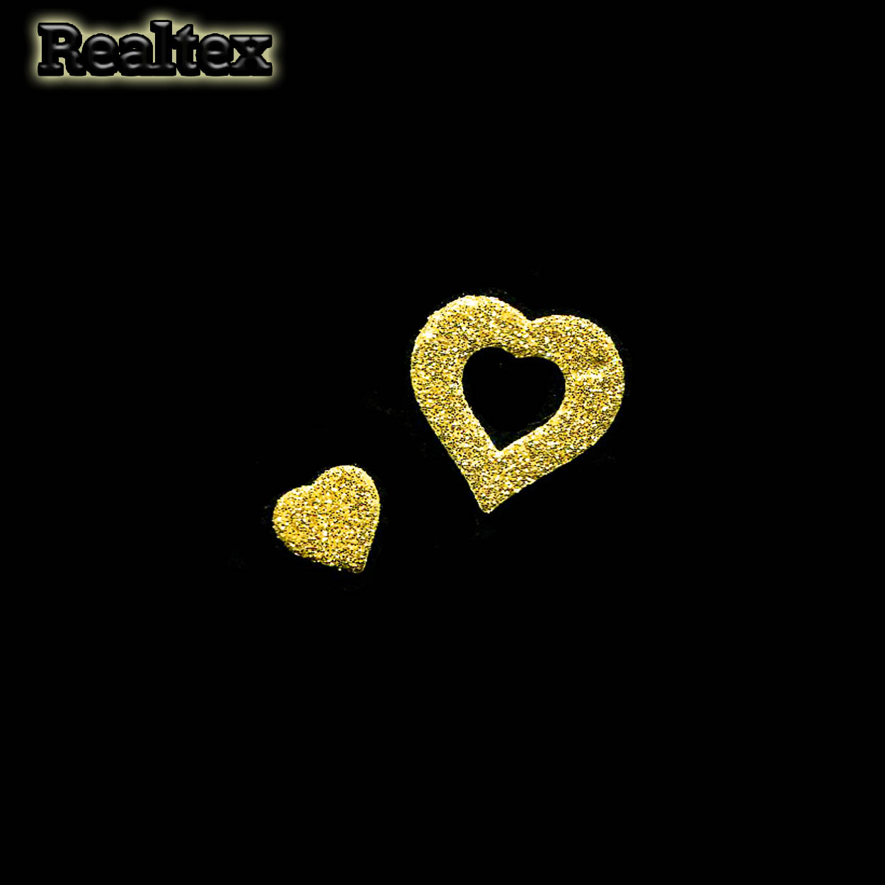 Набор "Сердечки" №01 из глиттерного фоамирана 25мм,14мм (2*10 шт) цв.золото