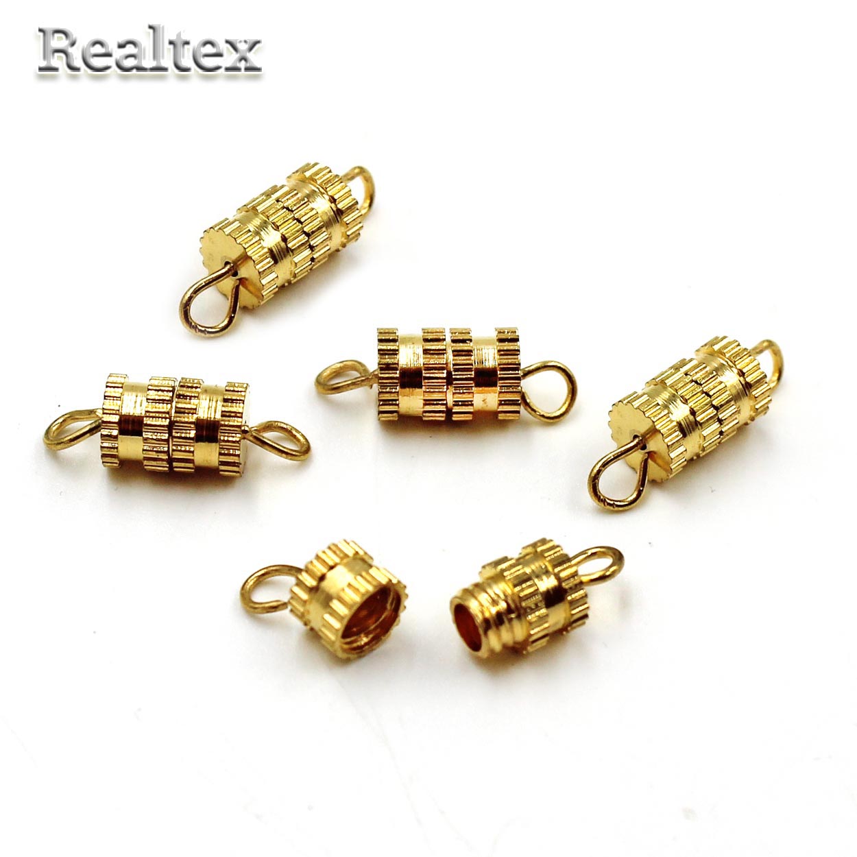 Застежка для бижутерии  "Realtex" RF-4 винт 5*8мм (5шт) цв.золото