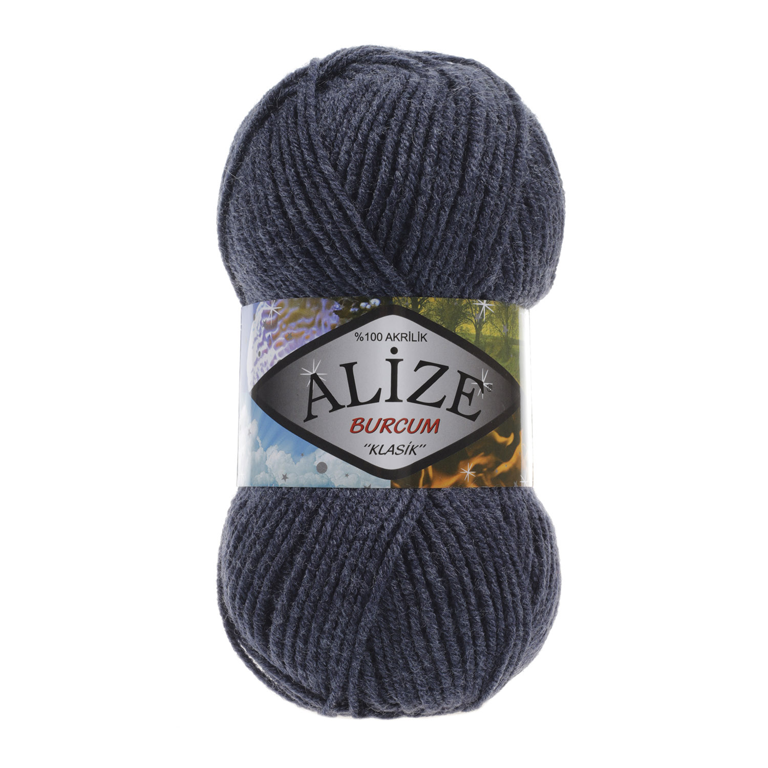 Пряжа Alize "Burcum Klasik" (100гр) цв.203 джинсовый меланж 