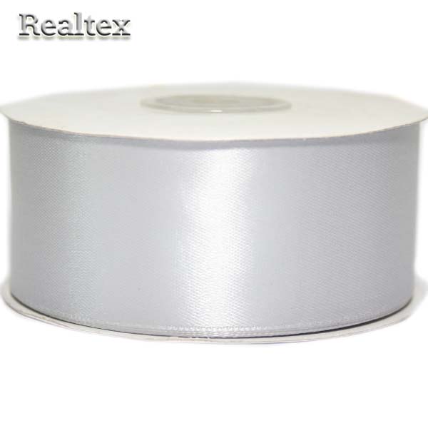Лента атласная 38мм Realtex (32,9м) цв.3143 св.серый