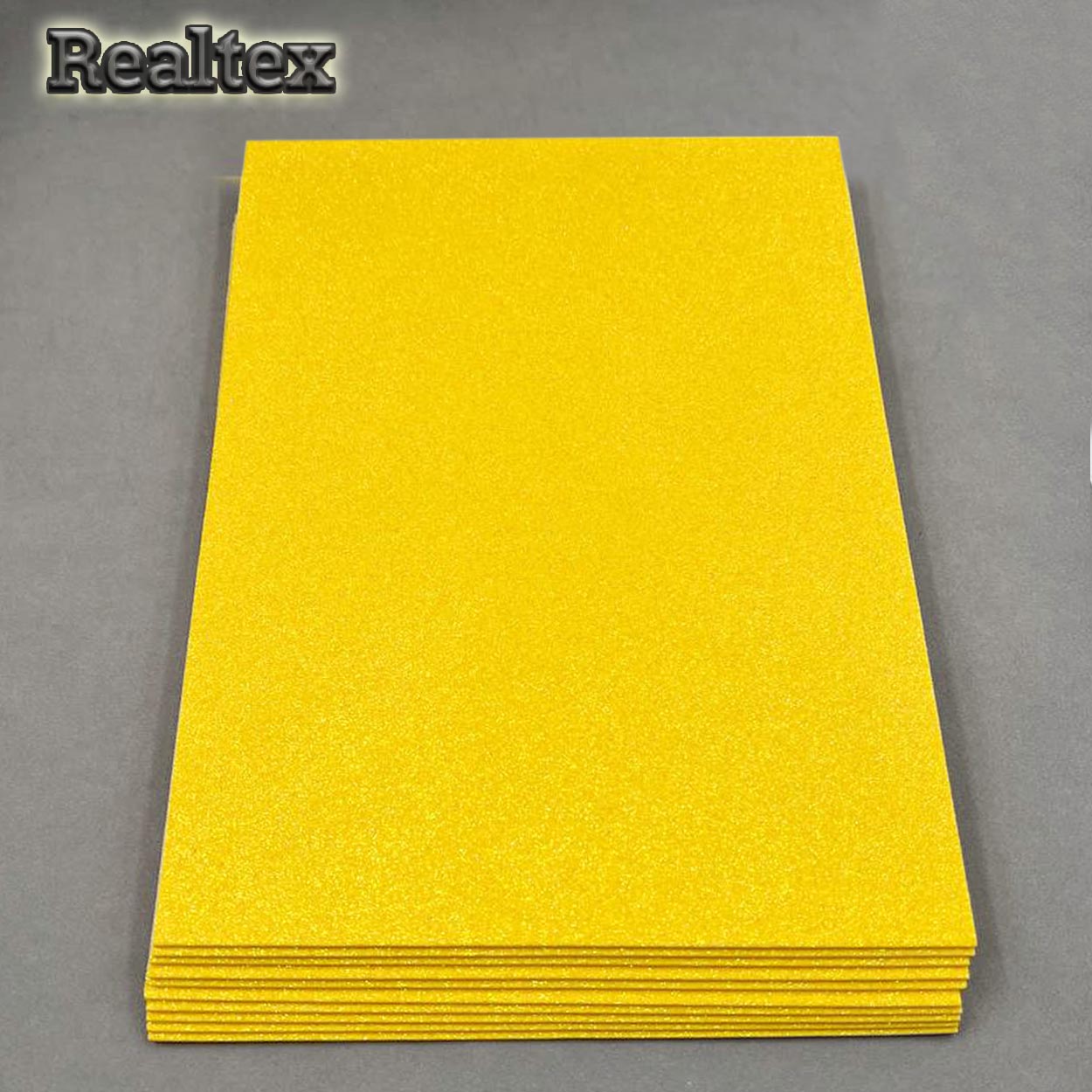 Фоамиран глиттерный Realtex 2мм цв.R07 желтый АВ