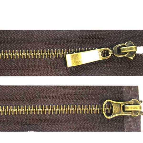 Молния металл Т.5 2замка Б 100см разъемная цв.антик/868 т.коричневый