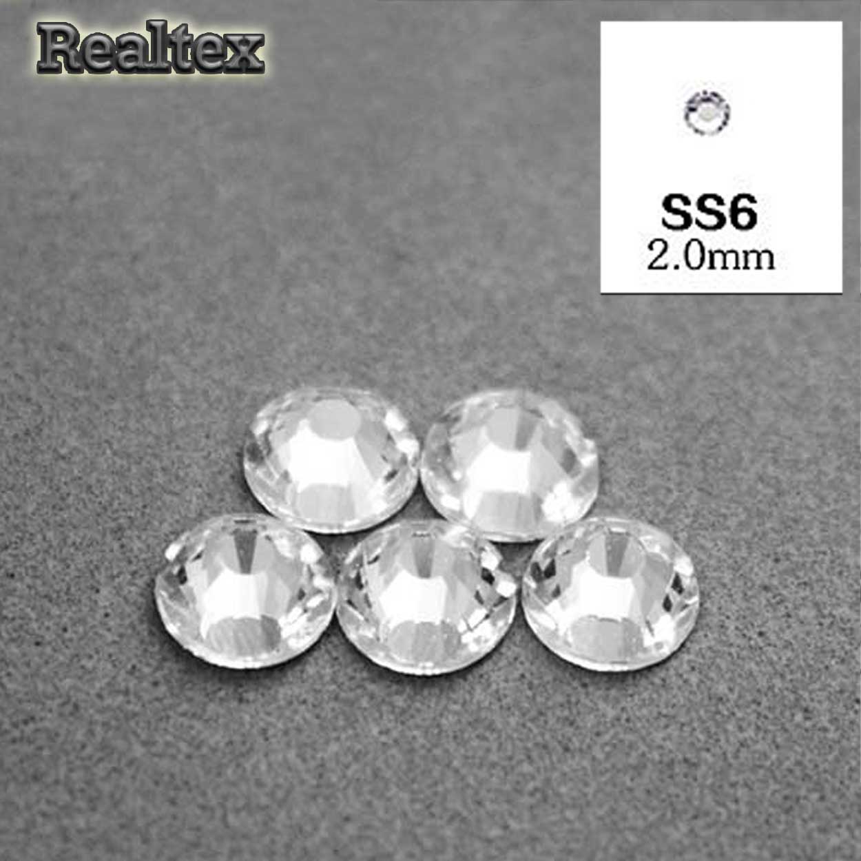Стразы термоклеевые REALTEX 06-SS (аналог страз Чехия) цв.Crystal 