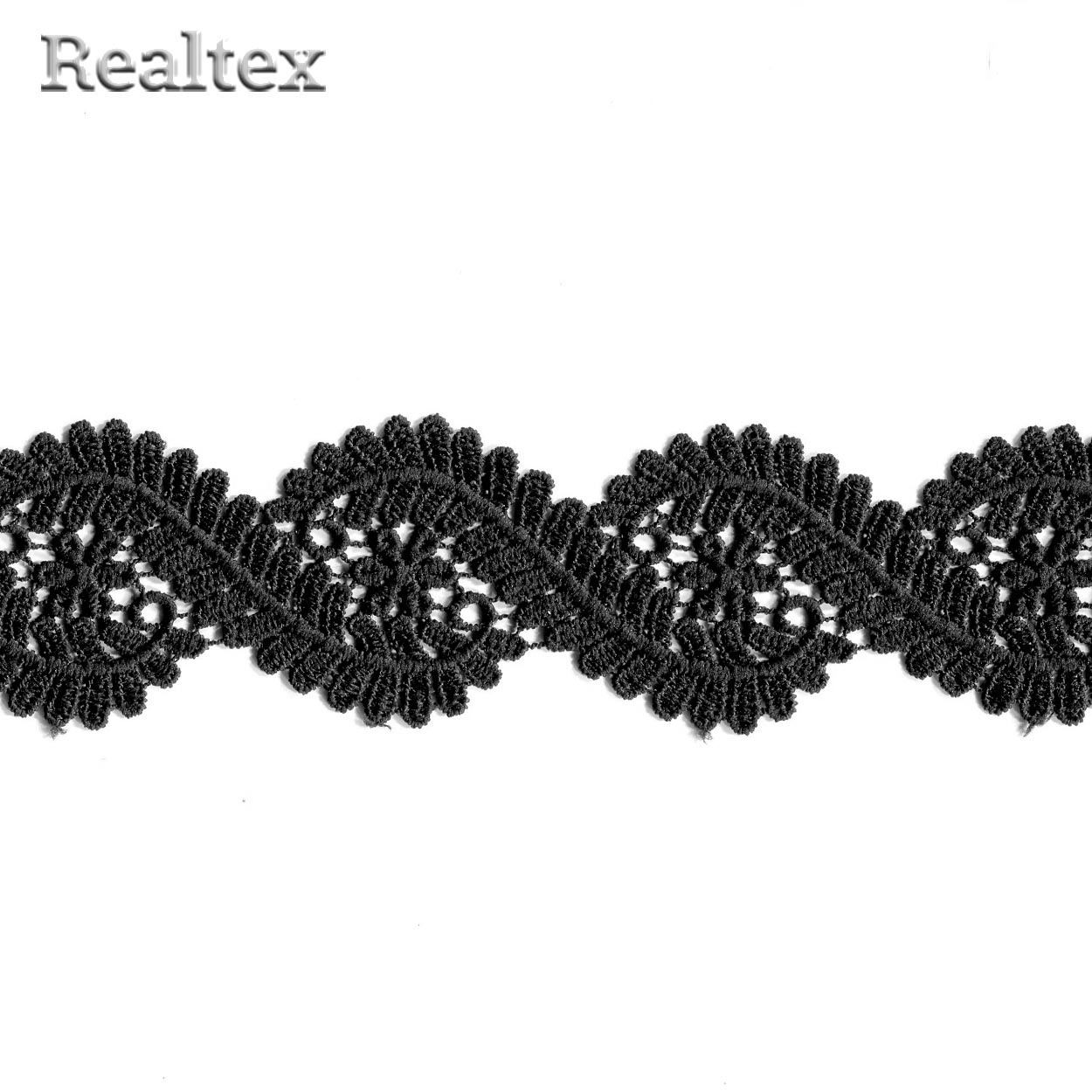 Кружево гипюр  50мм TBY 0735 цв.чёрный