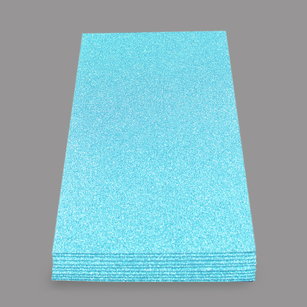 Фоамиран глиттерный Реалтекс 2мм цв.R13 голубой АВ