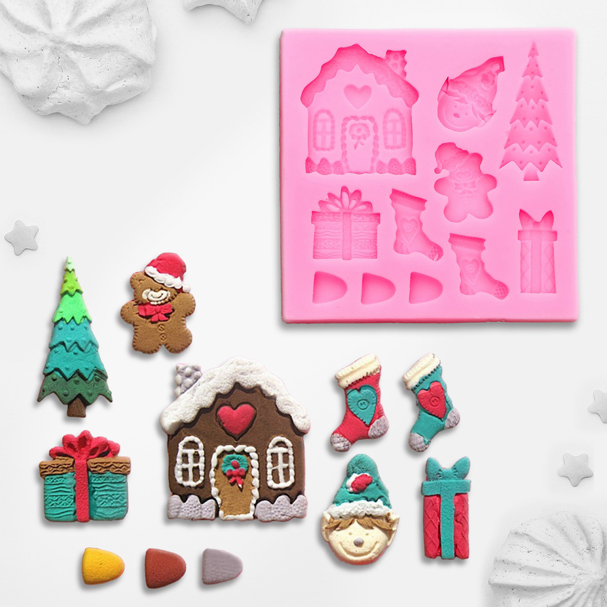 Молд для декора 3628337 "Новогодние злементы"