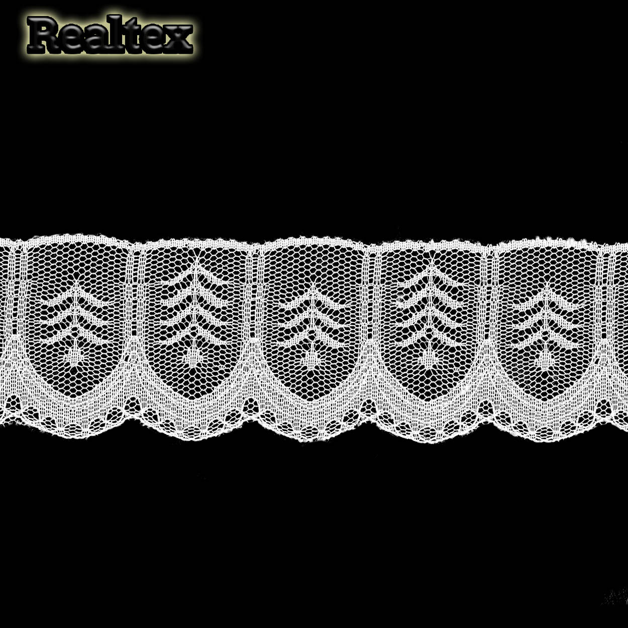 Кружево капроновое Реалтекс  50мм SC 5199 (25м) цв.белый