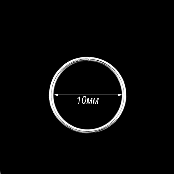 Кольцо разъёмное металлическое 10*2,0мм RS цв.никель
