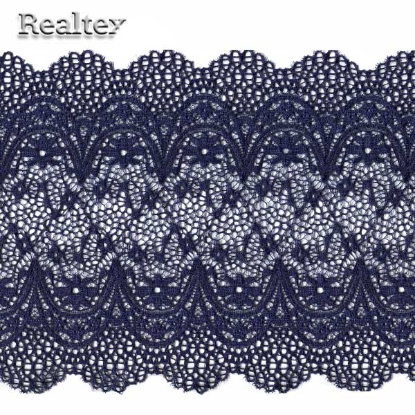 Кружево стрейч 220мм TBY 8013 цв.S919 синий сапфир