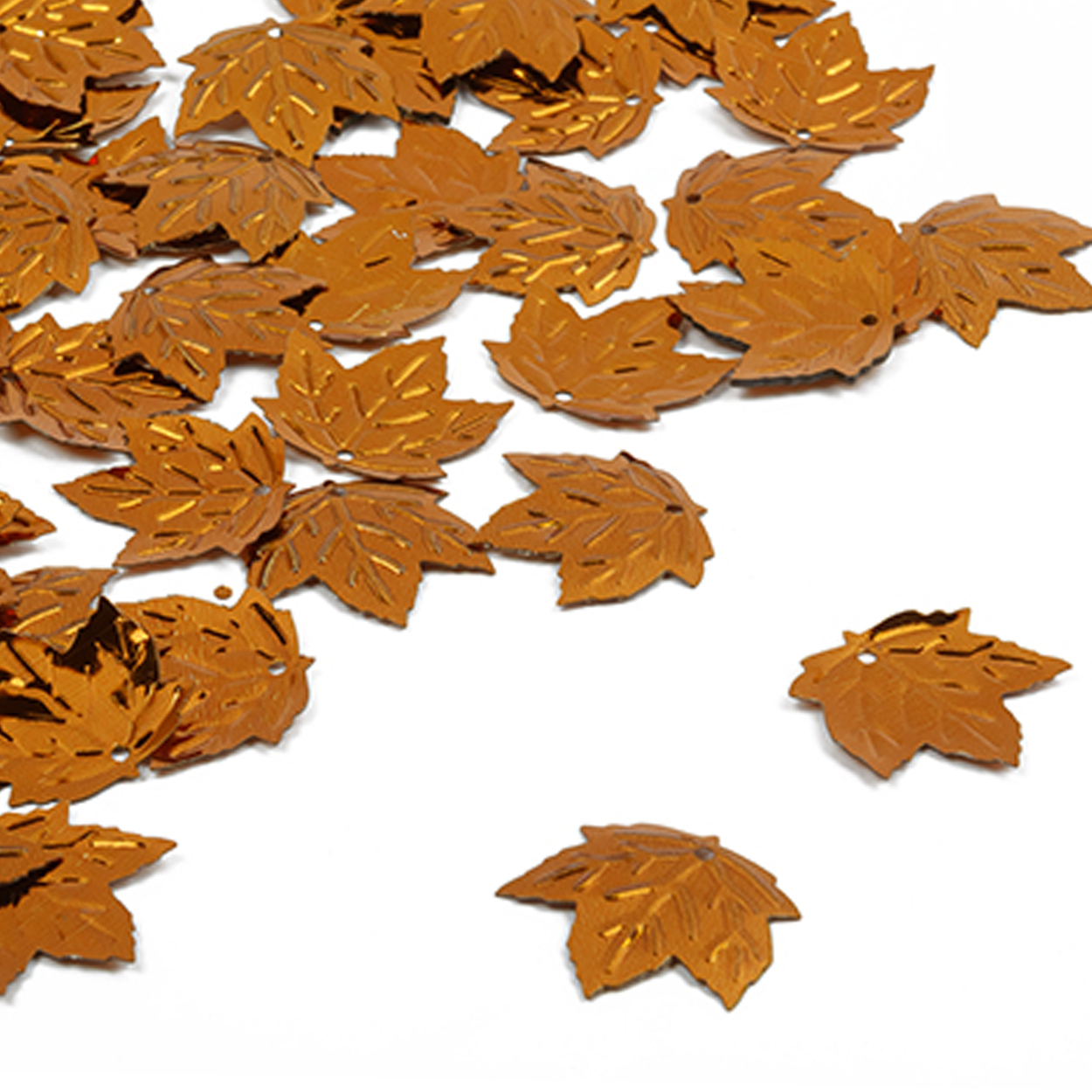 Пайетки россыпью TBY-FLK639 лист кленовый (50гр) цв.140 медь