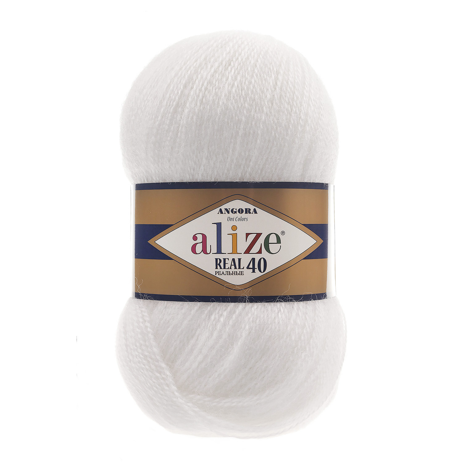 Пряжа "Angora Real 40" (100гр) цв.белый 55