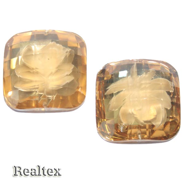 Стразы пластиковые пришивные AB-3 большие цв.св.желтый 