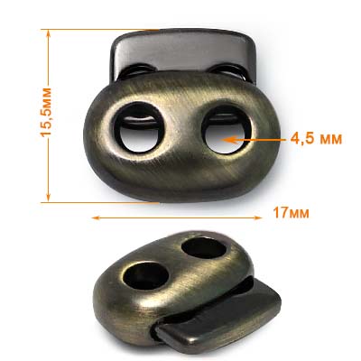 Фиксатор пластиковый Б305 (50шт) цв.тертая бронза