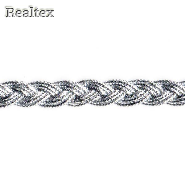 Тесьма металлизированная 8мм MTR-08 цв.серебро 