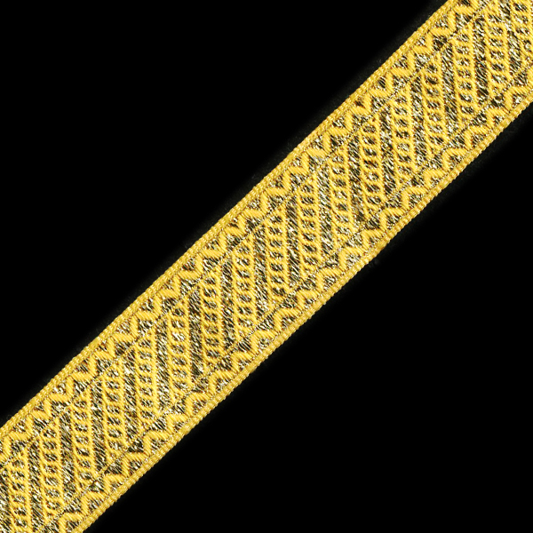 Тесьма жакардовая 24мм с1857г17 рис.9824"в" (10м) цв.желтый/золото