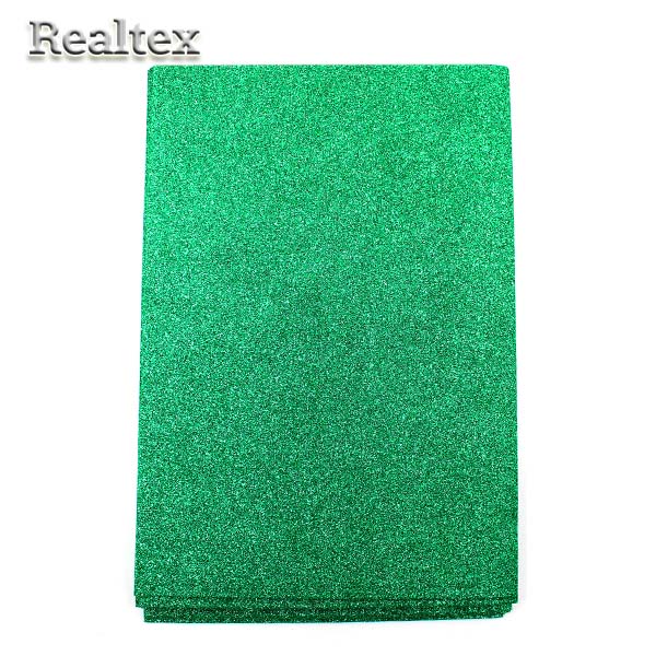Фоамиран глиттерный Realtex 2мм цв.23/18 зеленый