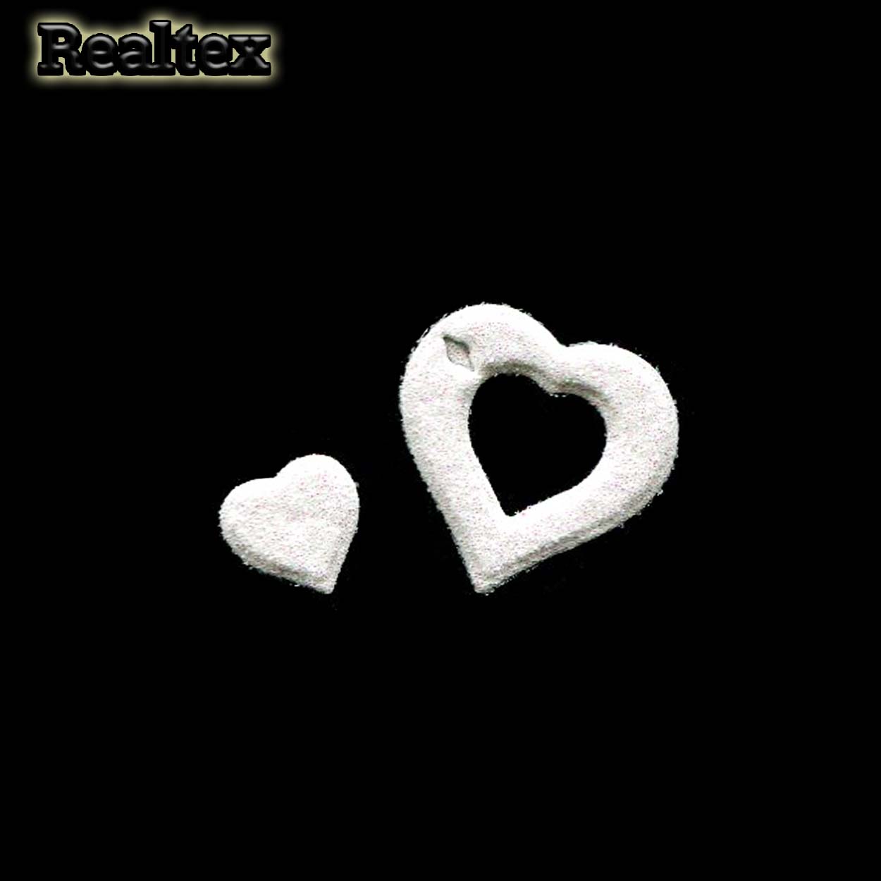 Набор "Сердечки" №01 из глиттерного фоамирана 25мм,14мм (2*10 шт) цв.белый