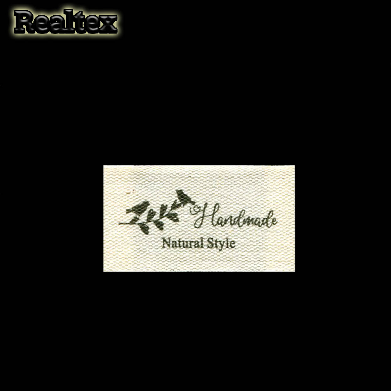 Бирка пришивная ткань Реалтекс №37 "HandMade" (25шт) цв.суровый