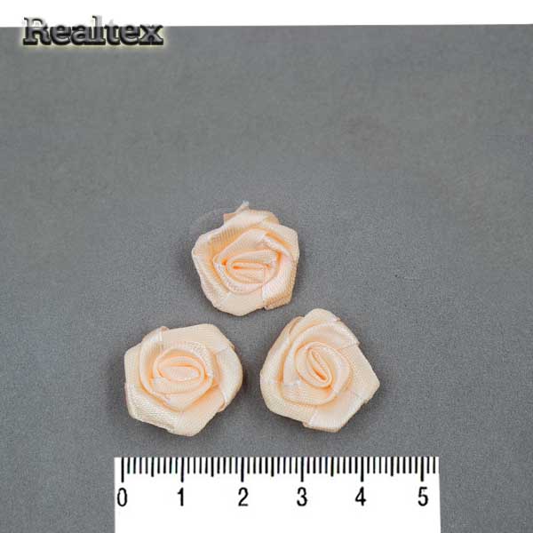 Розочки пришивные атласные Реалтекс R-3 цв.персиковый