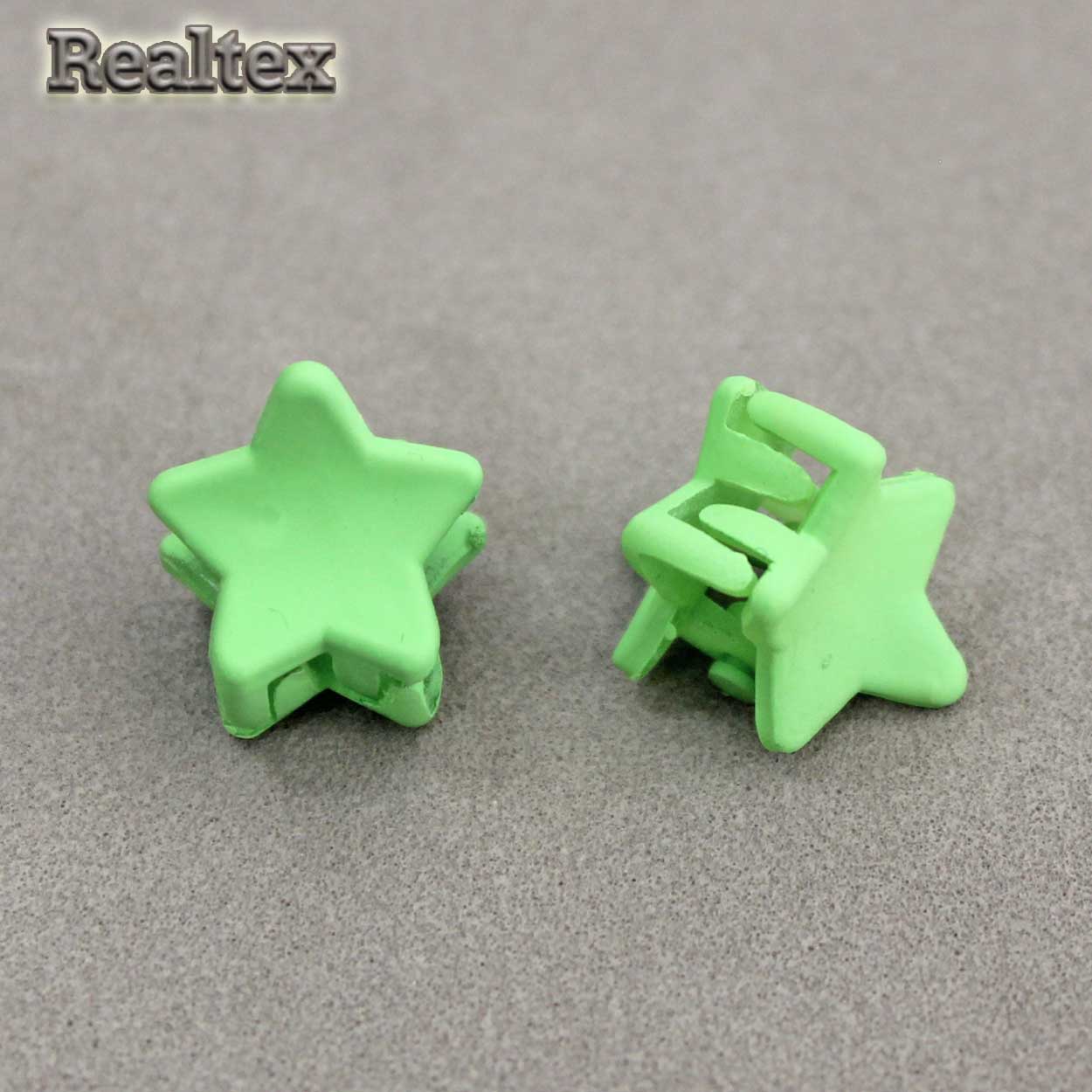 Заколка-краб мини 29553 "Звездочка" (2шт) цв.светло-зелёный