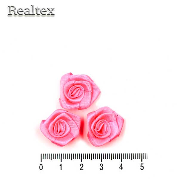 Розочки пришивные атласные Реалтекс R-3 цв.яр.розовый