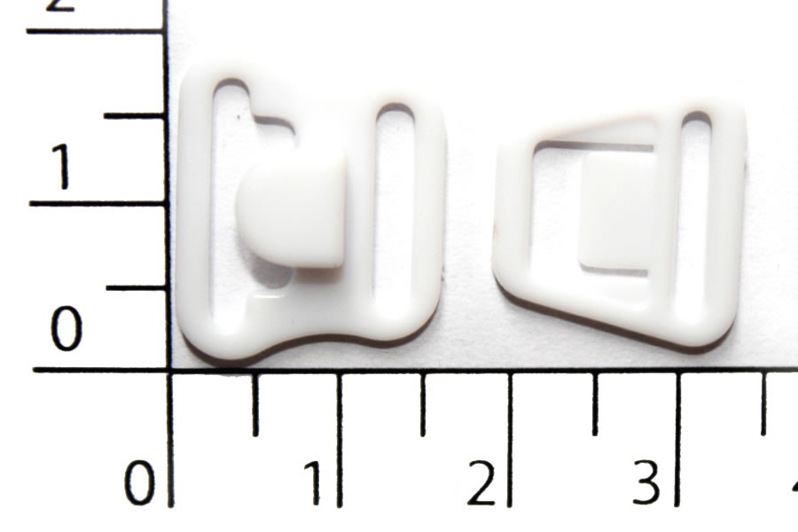 Застежка пластиковая 14C 12мм цв.белый 