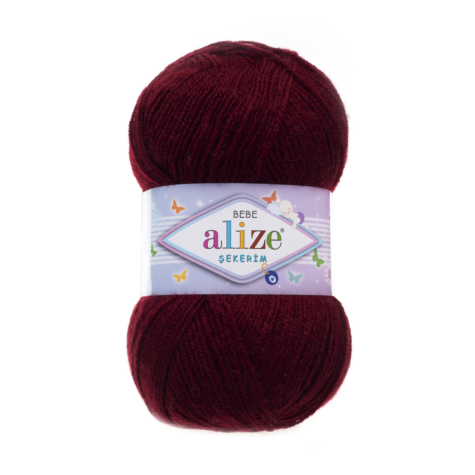Пряжа Alize "Sekerim Bebe" (100гр) цв.057 бордовый